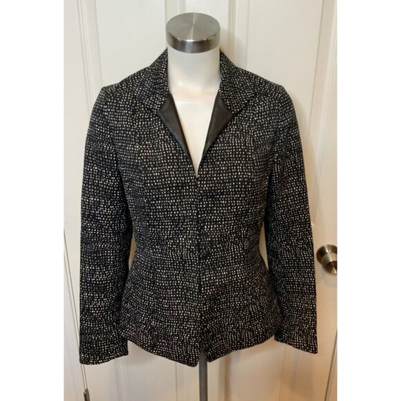 Lafayette 148 New York Black White Polka Dot Jacket, Size 4 - Picture 1 of 5